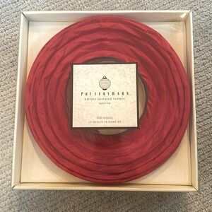 Pottery Barn Lantern Red Battery Operated